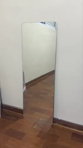 Espelho 100cm retangular polido, borda arredondada