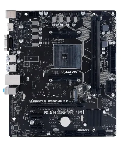 Placa Mãe Biostar B550MH, Chipset B550, AMD AM4, mATX, DDR4