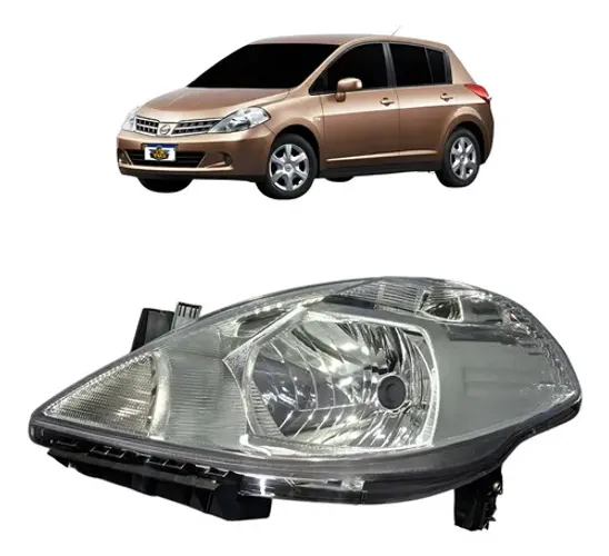Farol Dianteiro Esquerdo Nissan Tiida 2007 A 2013 Cromado Esquerdo/motorista