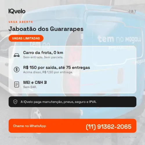 Entregador com carro da frota - Magalog - Jaboatão dos Guararapes