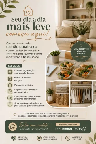 Diarista/ Faxineira/ Cozinheira. 