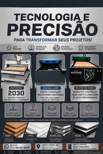 Máquina ROUTER CNC - Máquina LASER Gravação e Cortes