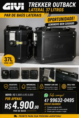 Par de Baús Laterais GIVI Trekker Outback 37L Original