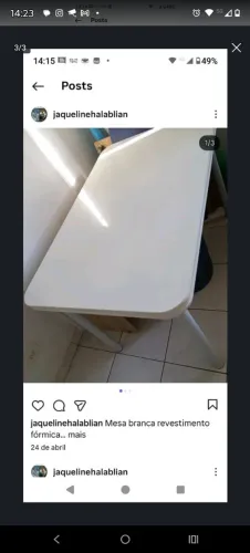 Mesa madeira revestimento fórmica branca 1,20 x 0,75 Nova