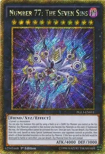 Yugioh!!! Number 77: The Seven Sins PGL3-EN011 Gold Secret 