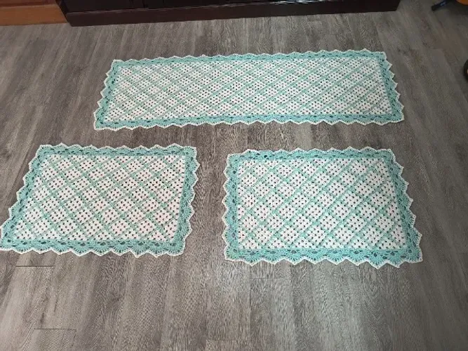 Kit passadeira para cozinha com 3 peças verde água