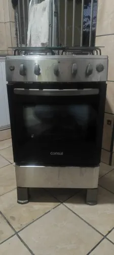 Vendo excelente fogão inox com 4 bocas Consul com acionamento automático
