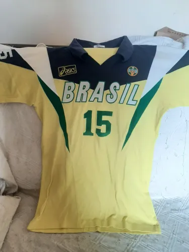 Camisa da seleção brasileira de vôlei anos 90 oficial de jogo feita no Japão