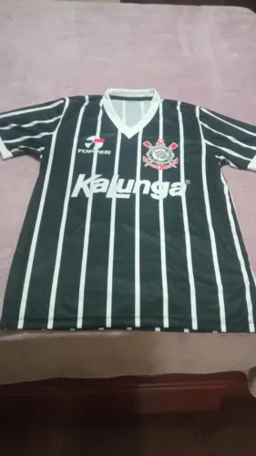 Camisa Corinthians 1985 - Topper retrô Preta e Branca