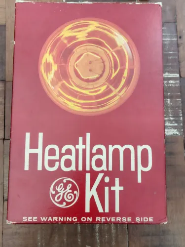 Lâmpada Infravermelha Vintage General Electric Heatlamp Kit c/ Suporte e Grade