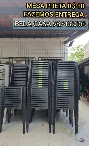 MESA DE PLASTICO SL ZX PRETA AN ALTO D BRILHO