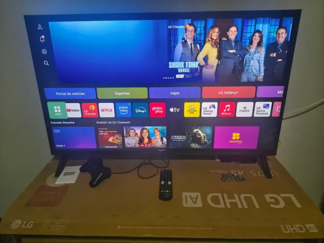 Smart tv lg 43" led 4k uhd smart pro (com caixa, ainda no plástico)<br>