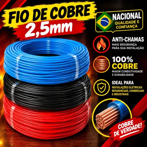 Fio de cobre flexível 2,5 mm