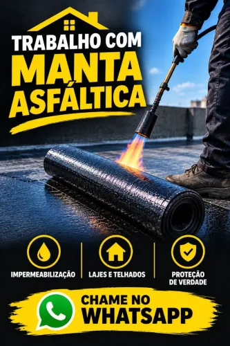 Aplicação de manta asfáltica