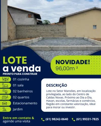 Lote em Localização Privilegiada ao Lado do Centro (CALDAS NOVAS)