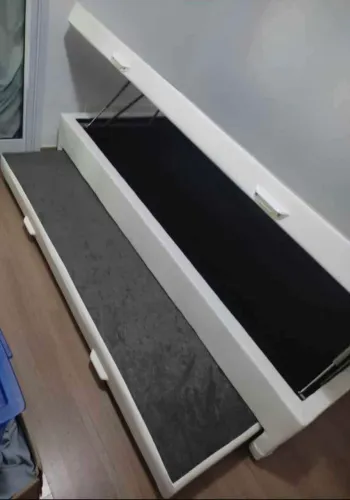 Cama box Solteiro com cama auxiliar e baú 