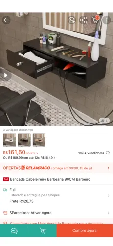 Bancada barbearia