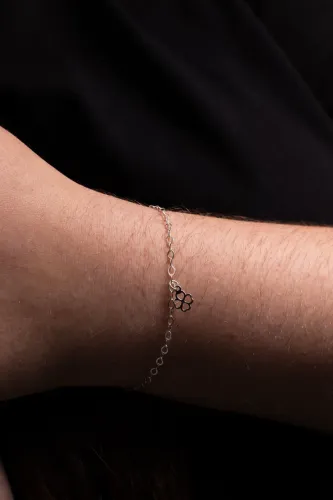 Pulseira Feminina Prata 925 com Pingente de trevo