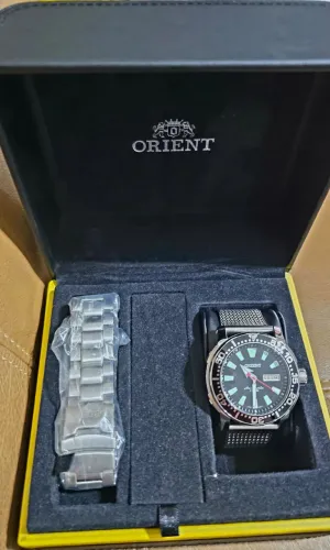 Relógio Orient Diver Mergulho - Duas pulseiras de aço 