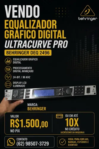 EQUALIZADOR GRAFICO DIGITAL ULTRACURVE PRO BEHRINGER DEQ 2496