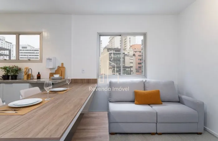 Venda de Apartamento Impecável na Consolação: 1 quarto, 1 banheiro, 32m² em São Paulo-SP