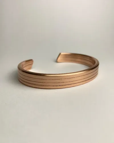 Pulseira de cobre maciço 3 linhas