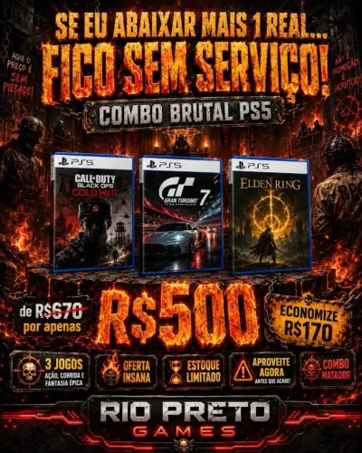 Combo Brutal PS5  Call of Duty Black Ops Cold War + Gran Turismo 7 + Elden Ring