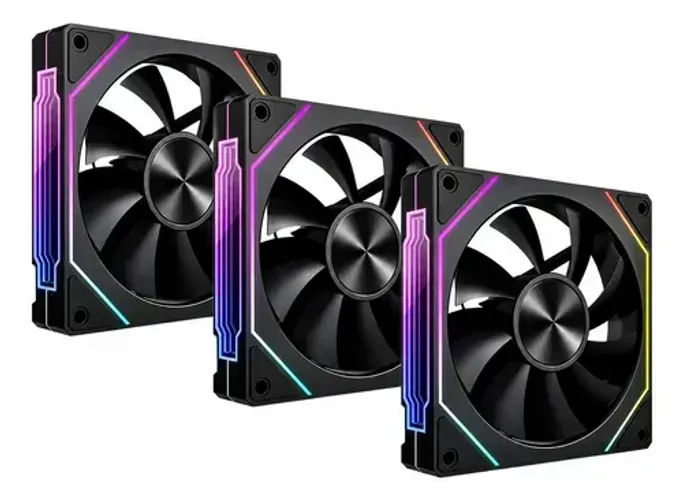 Ventoinhas/coolers ARGB para gabinete LDPCSJ PRISM x4 pretas com fundo infinito positiva