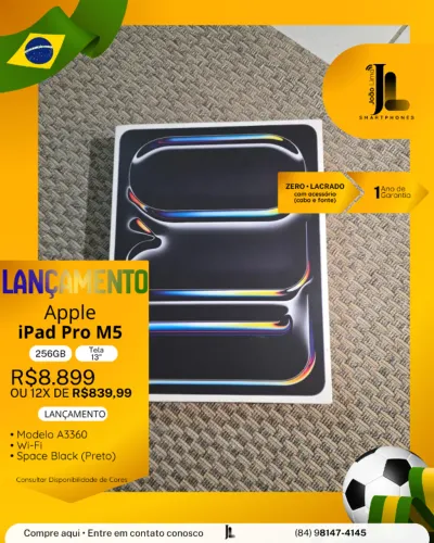 IPAD PRO M5, 256GB, TELA 13?, LACRADO, EXCLUSIVO!