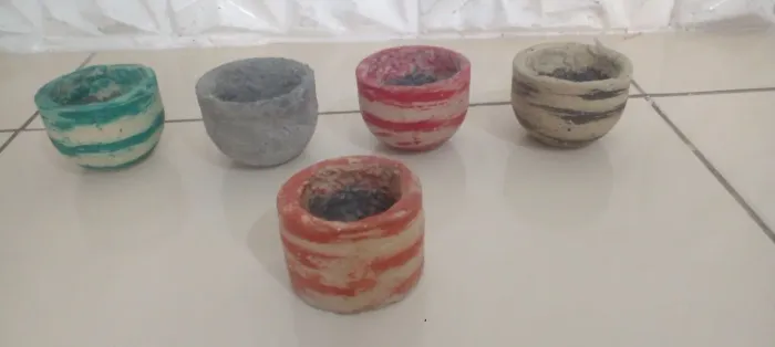Vaso de suculentas rústico de cimento