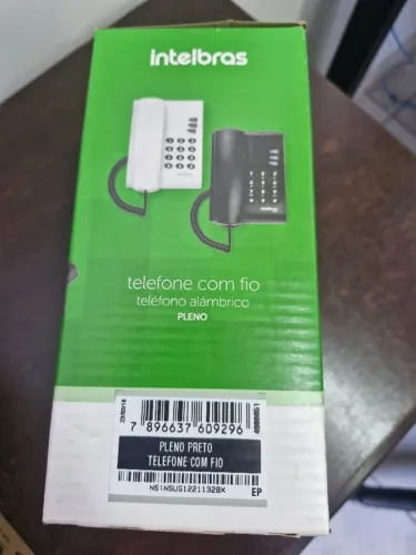 Telefone com fio, cor preta, marca intelbras. 02 disponiveis. Retirar Technopark Campinas