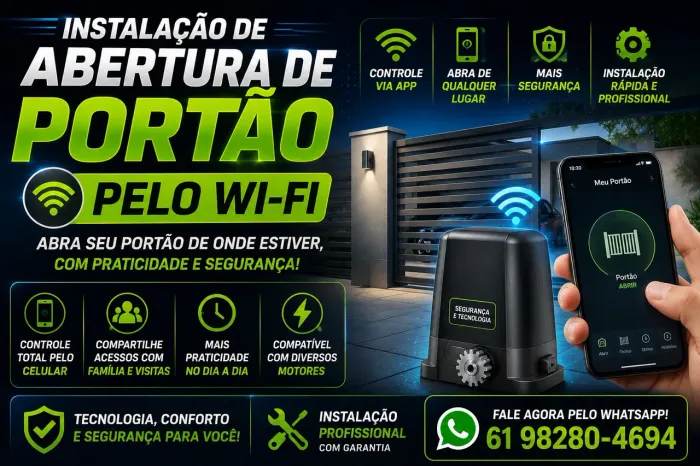 Abertura portão automático pelo celular
