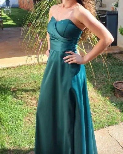 Vestido Longo Verde Esmeralda - Madrinha/Festa/Casamento