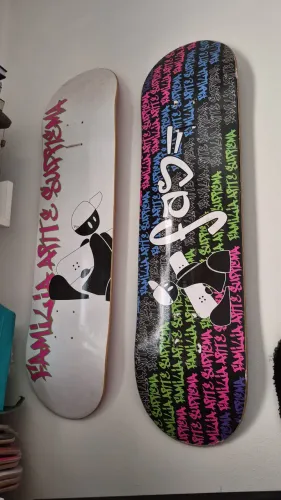 Shape de Skate Marfim Estampas Diversas com lixa
