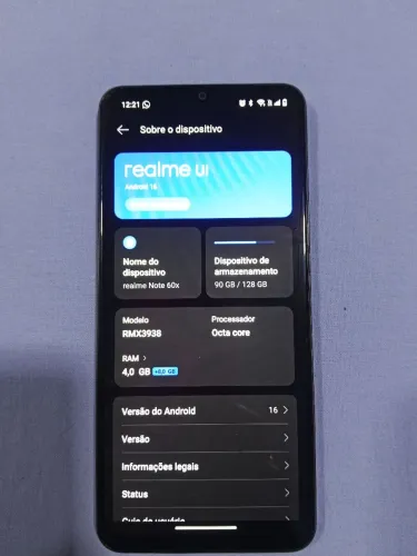  Realme Note 60S 128GB 4GB de RAM Preto semi-novo com apenas um mês de uso
