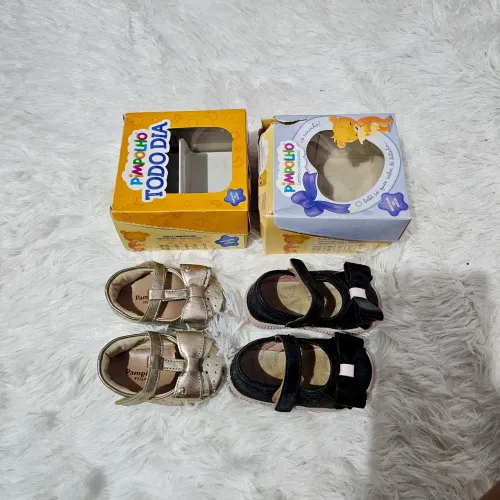 Kit 2 Sapatinhos Pampili Mini - Tam [Nº16] - Na Caixa (Praticamente Novos)