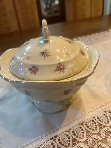 BAVARIA . Compoteira em porcelana floral