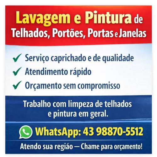 Limpeza de telhados, pintura de telhados , Lavagem de telhados, pintura de portão.