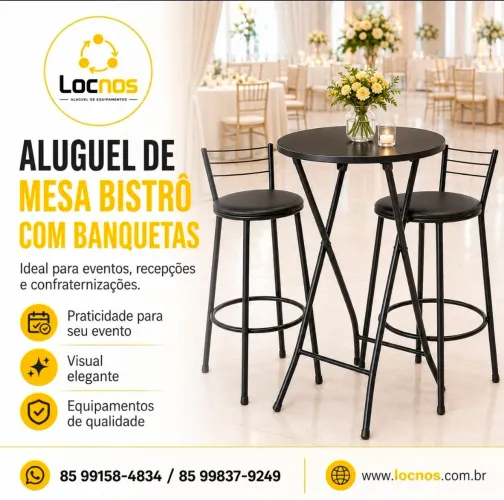 Aluguel de mesas bistro banquetas para eventos e festas