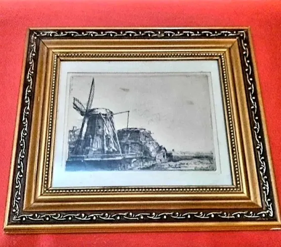 GRAVURA METÁLICA ( ÁGUA-FORTE) O MOINHO DE VENTO 1641- REMBRANDT VAN RIJN