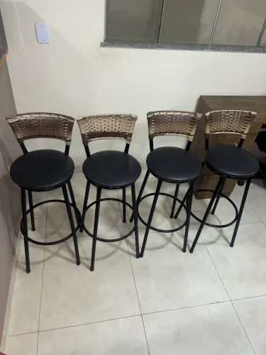 Kit 4 Banquetas Altas para Balcão