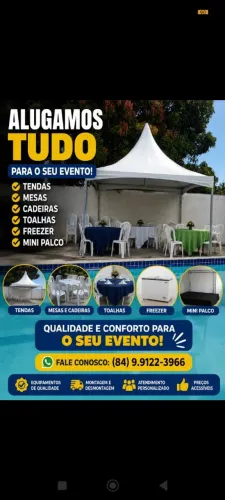Locamos tendas e outros itens para o seu evento.
