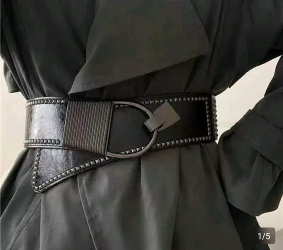 Cinto largo preto 78 cm