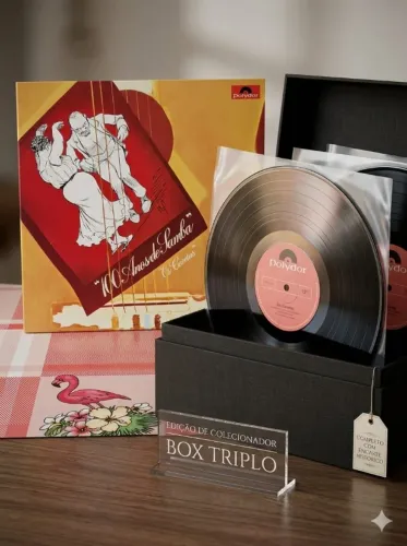 Box Triplo LP Os Caretas - Cem Anos De Samba (1975) Original Polydor Completo