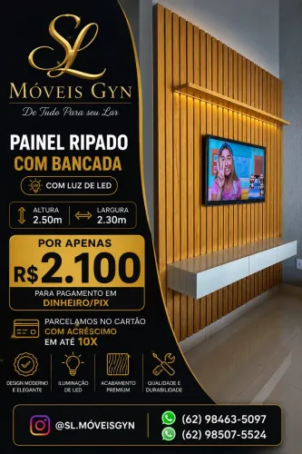 Painel Ripado com Bancada