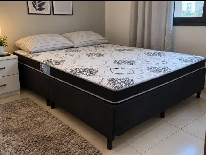 Base Com Colchão Casal (Entrega Rápida Produto Novo)