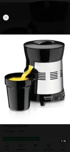 Extrator espremedor de frutas Mondial Preto
