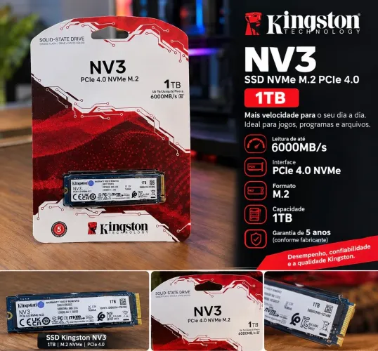 SSD Kingston NV3 1TB NVMe M.2 PCIe 4.0 - 6000MB/s