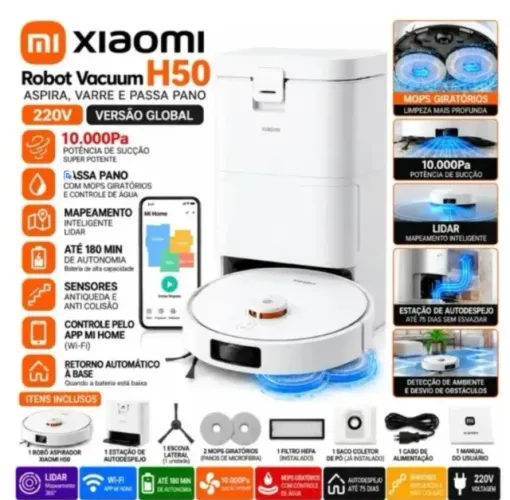 Robo aspirador xiaomi vacuum H50