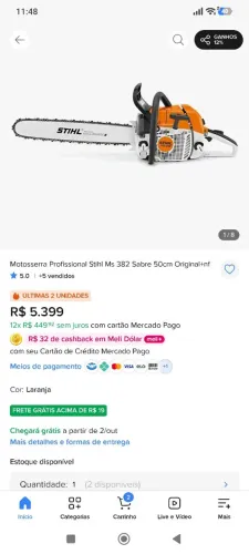 Roçadeira e motosserra zero nunca usados os dois pelo preço de UM